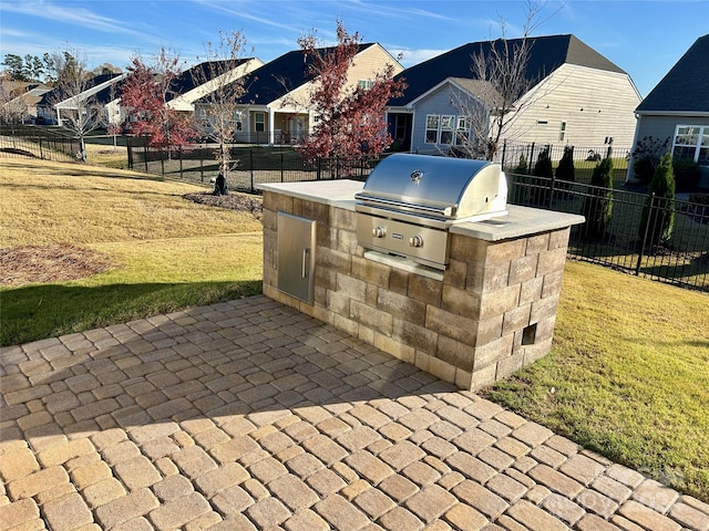 view of patio with area for grilling