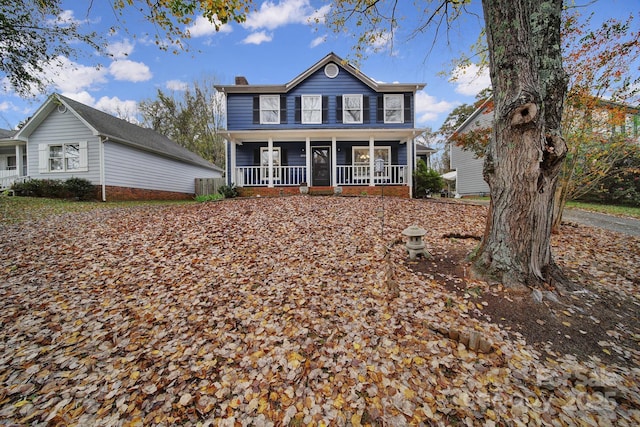 view of front of house with covered porch