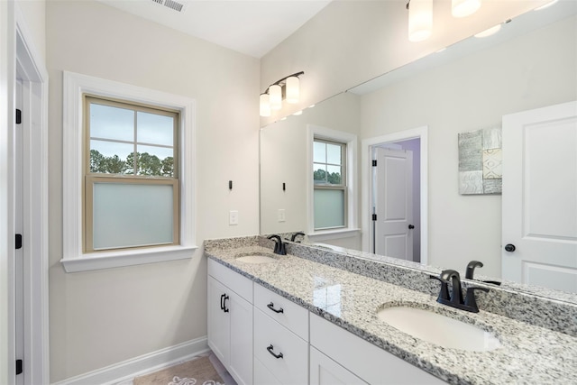 bathroom featuring vanity and plenty of natural light