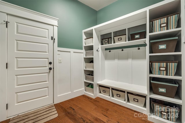 mudroom featuring hardwood / wood-style flooring