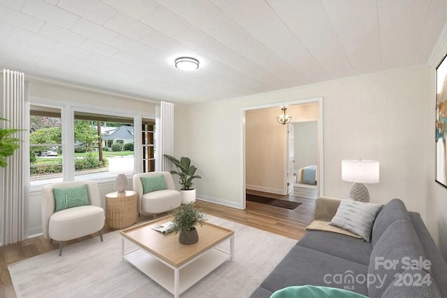 living room with light wood-type flooring