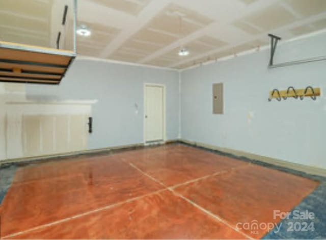 garage with electric panel