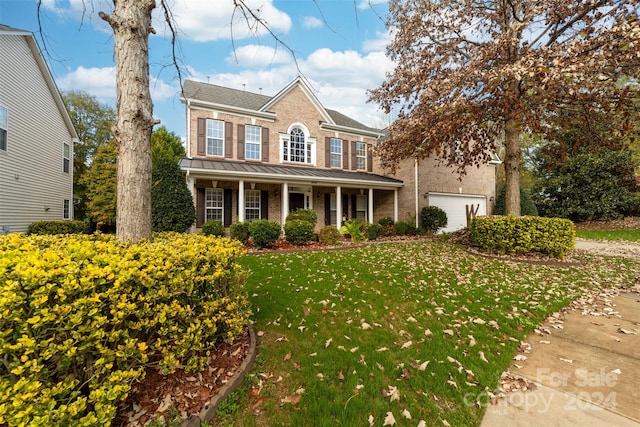 colonial house with a front lawn