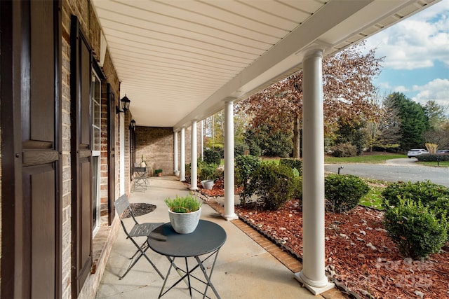 view of patio / terrace featuring covered porch