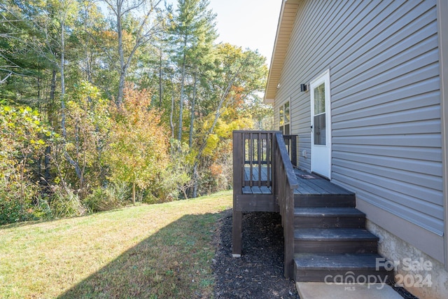 view of yard featuring a deck