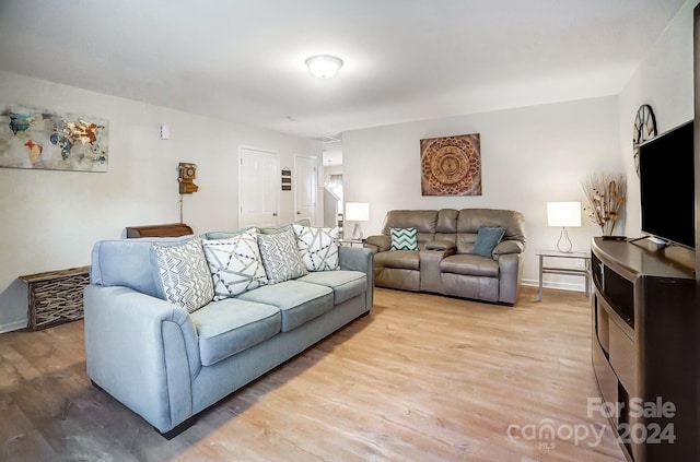 living room featuring light hardwood / wood-style flooring