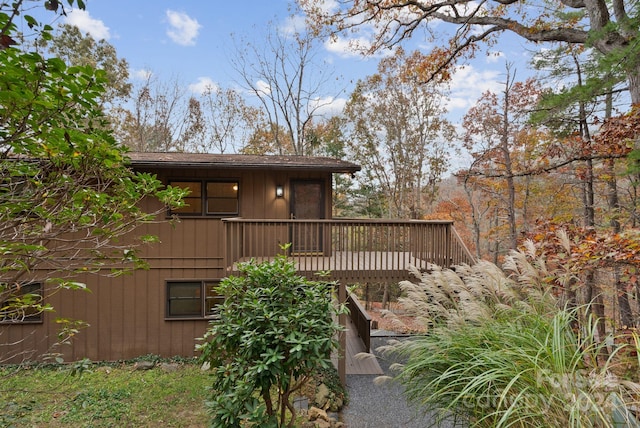 exterior space with a wooden deck