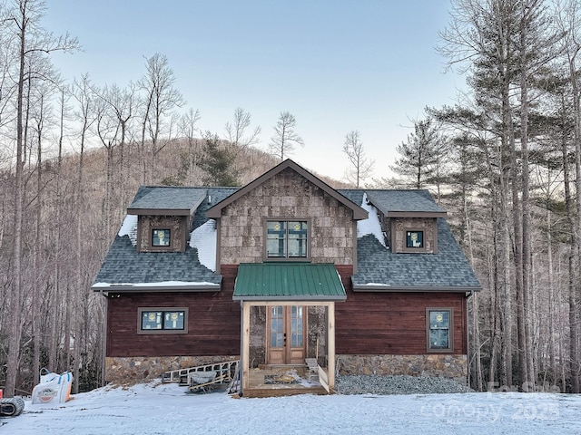 view of front of property featuring french doors