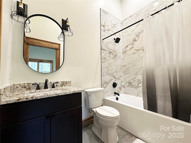 371 Hews Cir, Blowing Rock, NC 28605 - bathroom featuring shower / tub combo, vanity, and toilet