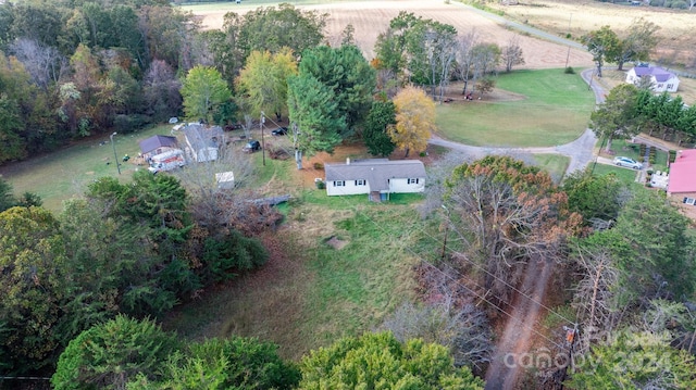 drone / aerial view featuring a rural view