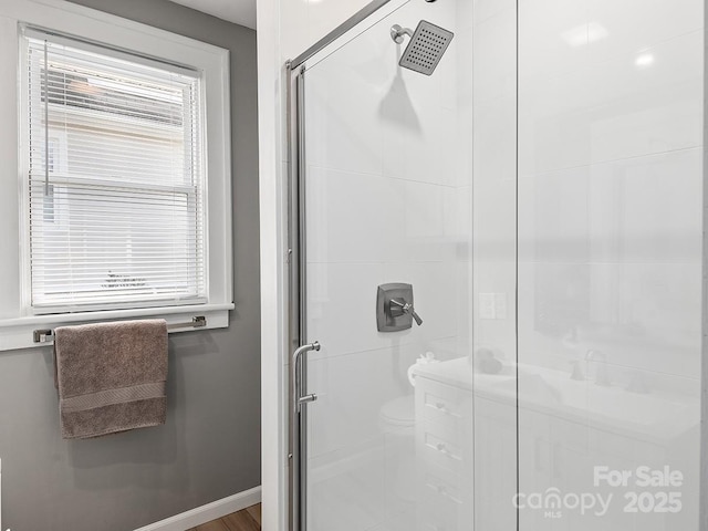 60 Fulton St, Asheville, NC 28801 - full bath with a shower stall and healthy amount of natural light