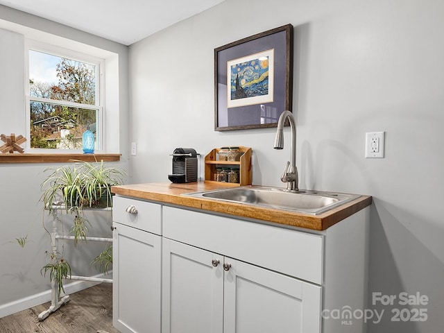 60 Fulton St, Asheville, NC 28801 - bar featuring a sink, wood finished floors, and baseboards