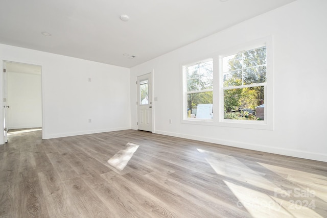 empty room featuring light wood-type flooring