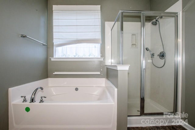 bathroom with plus walk in shower