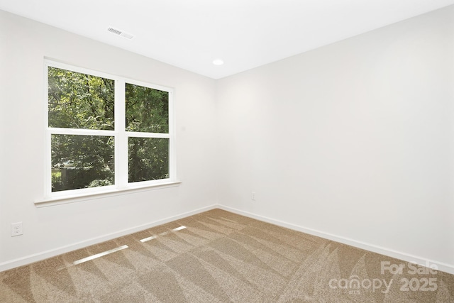 carpeted spare room featuring plenty of natural light