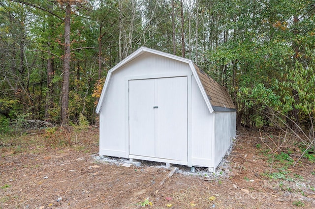 view of shed