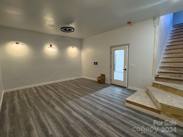 interior space featuring dark wood-type flooring