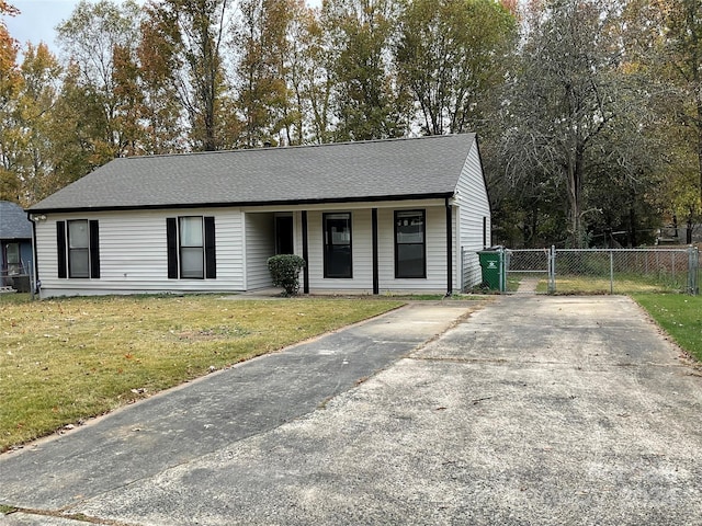 view of front of house with a porch and a front yard