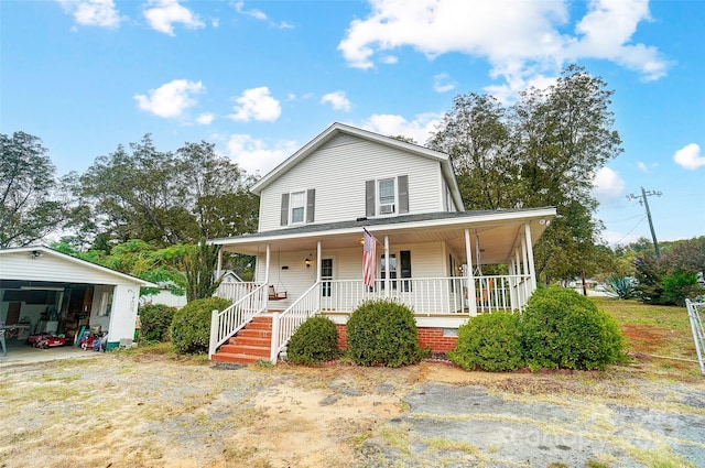 farmhouse-style home featuring a porch