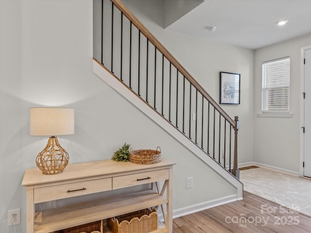 entrance foyer featuring light hardwood / wood-style floors