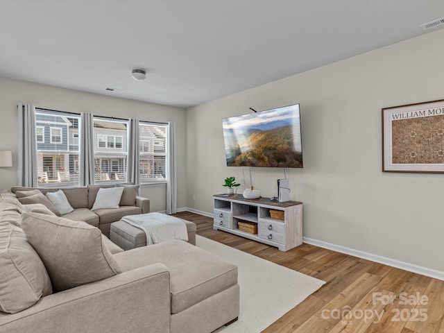 living room featuring hardwood / wood-style flooring