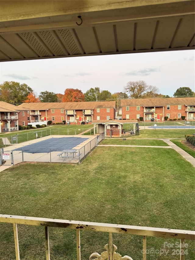 view of community with a lawn