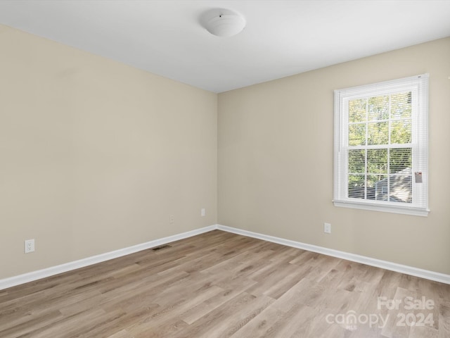 empty room featuring light wood-type flooring