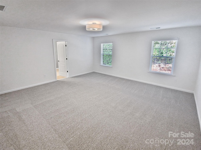 empty room featuring a healthy amount of sunlight and carpet flooring