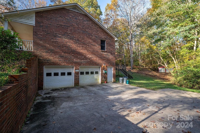 view of home's exterior with a garage