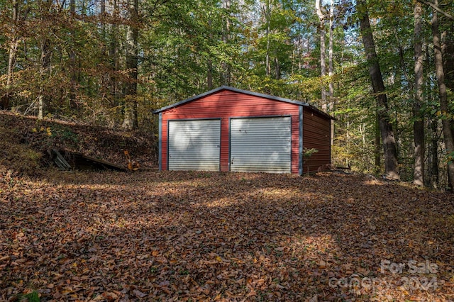 view of garage