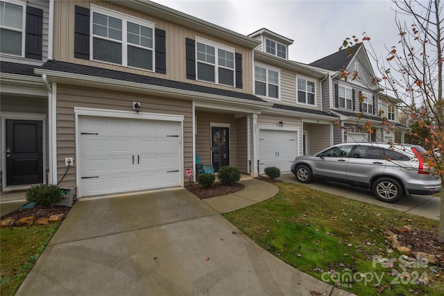 view of property with a garage