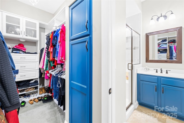 spacious closet with sink