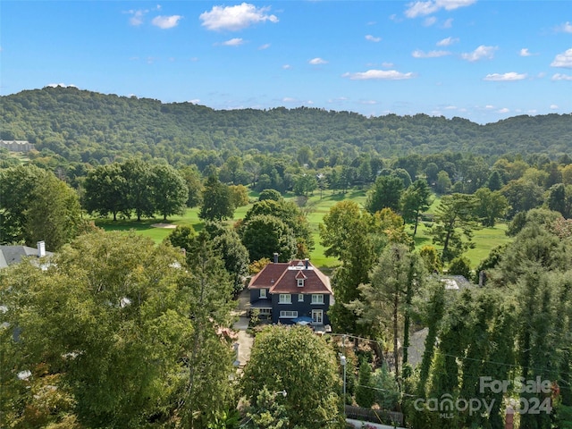 drone / aerial view with a mountain view