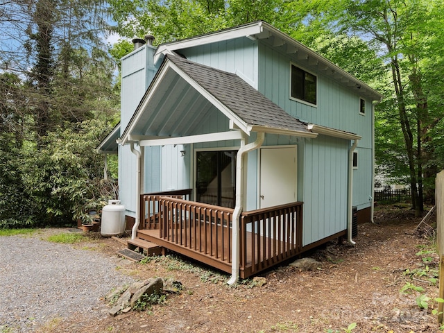 rear view of house with a deck