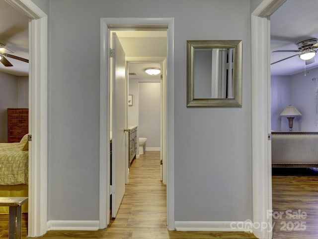 corridor featuring light hardwood / wood-style floors