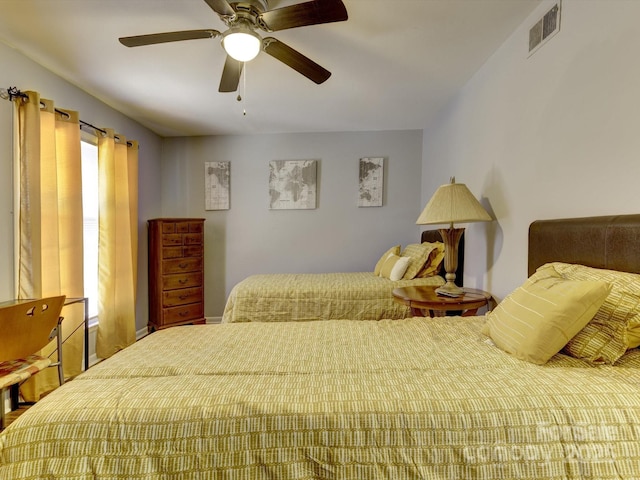 bedroom featuring ceiling fan