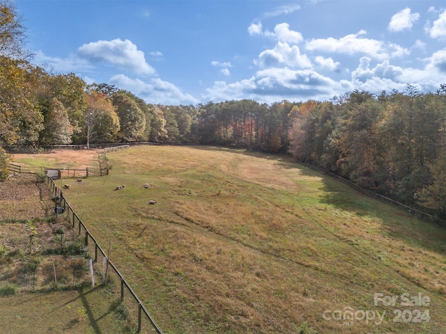 view of yard featuring a rural view