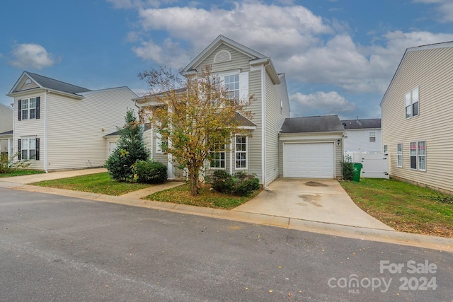 view of front property with a garage