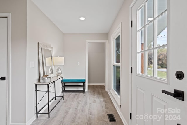 entryway featuring light hardwood / wood-style floors