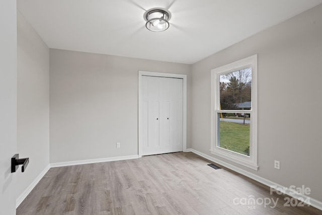 empty room featuring light wood-type flooring