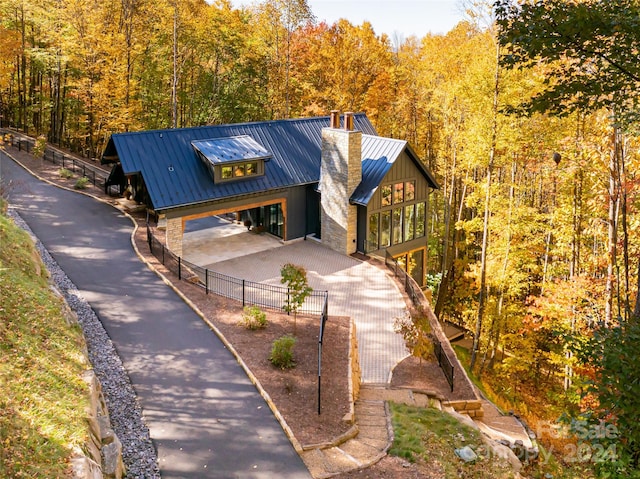 view of front of house with a garage