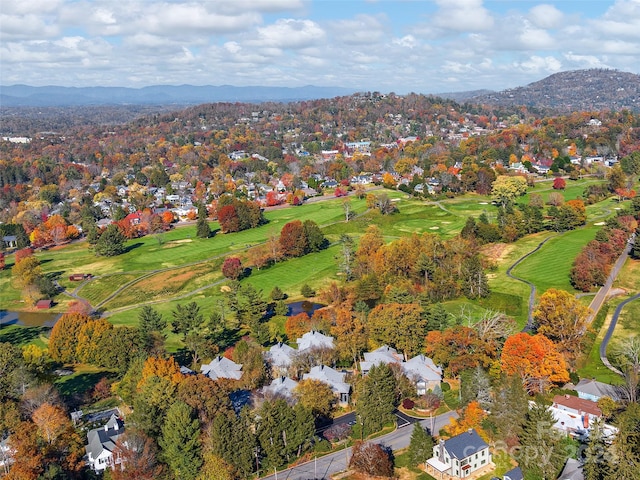 bird's eye view with a mountain view