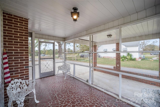 view of unfurnished sunroom