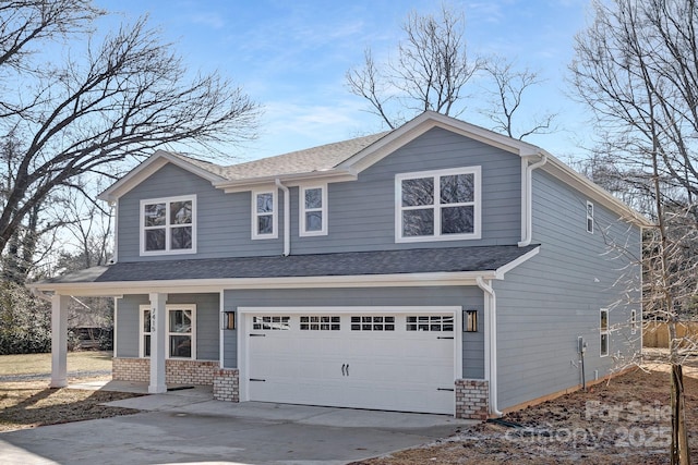 view of front facade with a garage