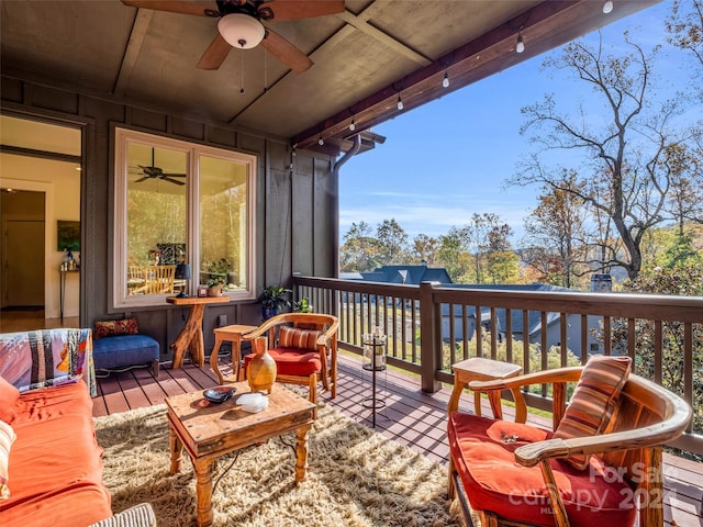 deck with ceiling fan