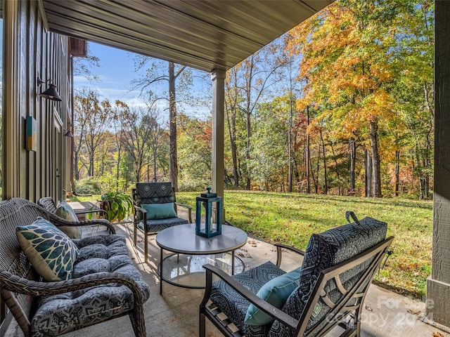 view of patio with an outdoor hangout area