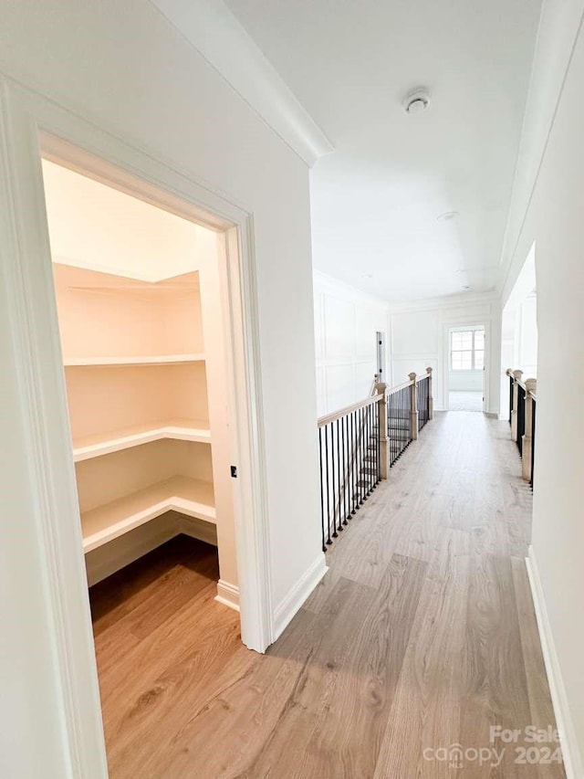 hall featuring light hardwood / wood-style floors