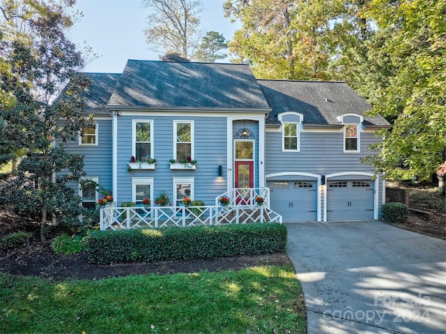 view of front of house with a garage