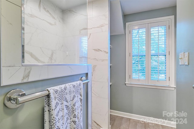 bathroom featuring wood-type flooring