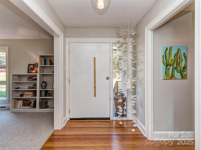 entrance foyer featuring plenty of natural light and hardwood / wood-style flooring